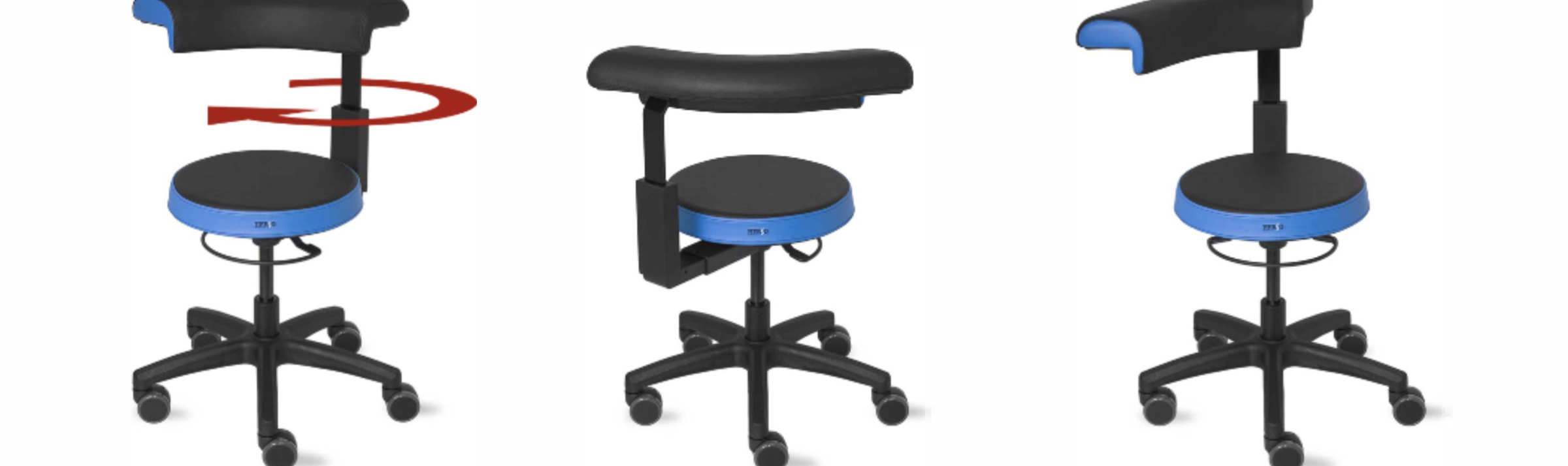 Kaju Curv – Drehfunktionslehne frei um 360° schwenkbar